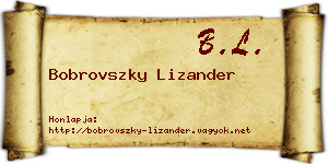 Bobrovszky Lizander névjegykártya